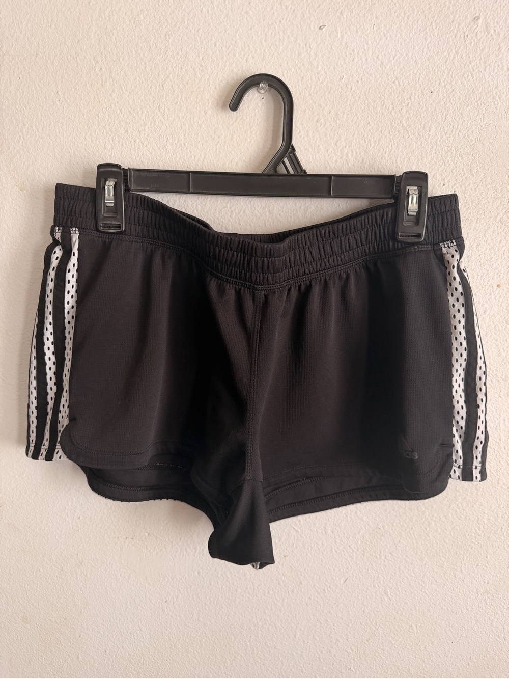 adidas Black Women's Performance Shorts with White Side Panels